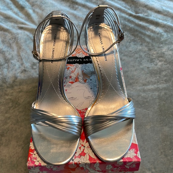 Silver Heels with Ankle Straps 🤍 - Picture 3 of 13